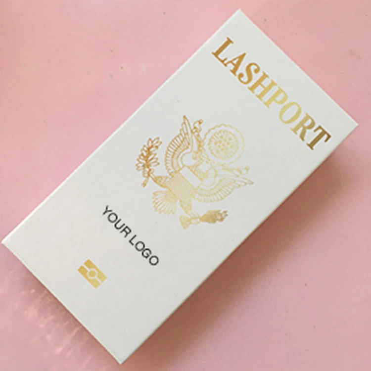 

JC wholesale eyelash custom label white luxury lash box eyelash vendor customized boxes empty passport customized lash box