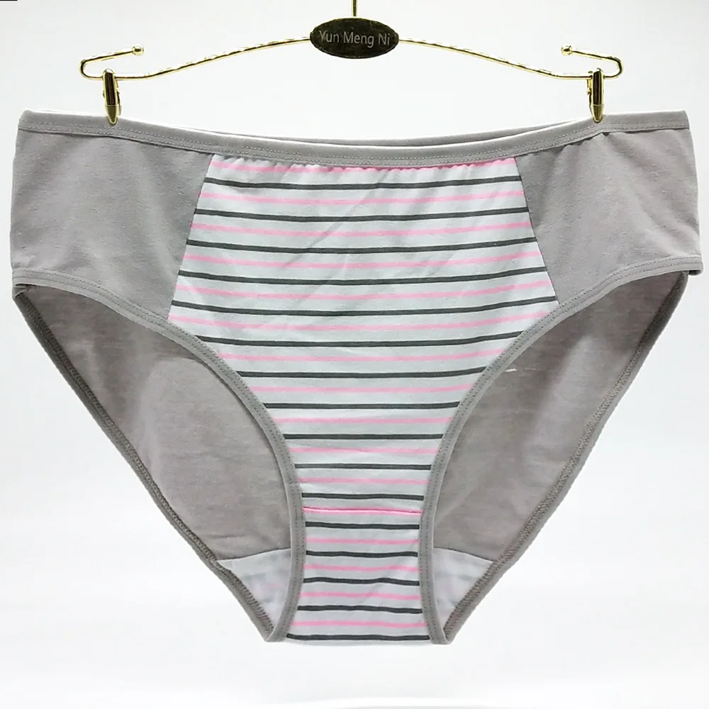 
Wholesale Cotton Classic Stripe Brief Plus Size Womens Panties 
