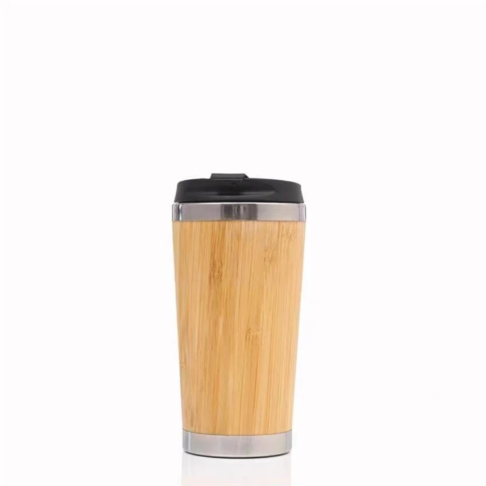 

High Quality Using Simple 450ml 304 Stainless Steel Bamboo Tumbler With Handle