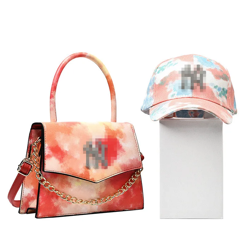 

New Designer Women Logo Chain Messenger Bags NY Handbags and Matching Hats Set Designer NY Detroit Bucket Hat and Purse, 9 color option