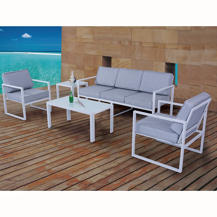 
All aluminum 5pcs KD(knock down) patio sofa set metal garden furniture modern outdoor furniture tube sofa set 