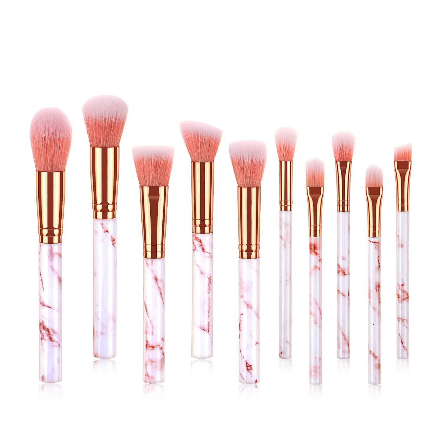 

10 Pcs Makeup Brushes Sets Premium Synthetic Fibers Brush Blending Foundation Travel Make-up Brushes Set