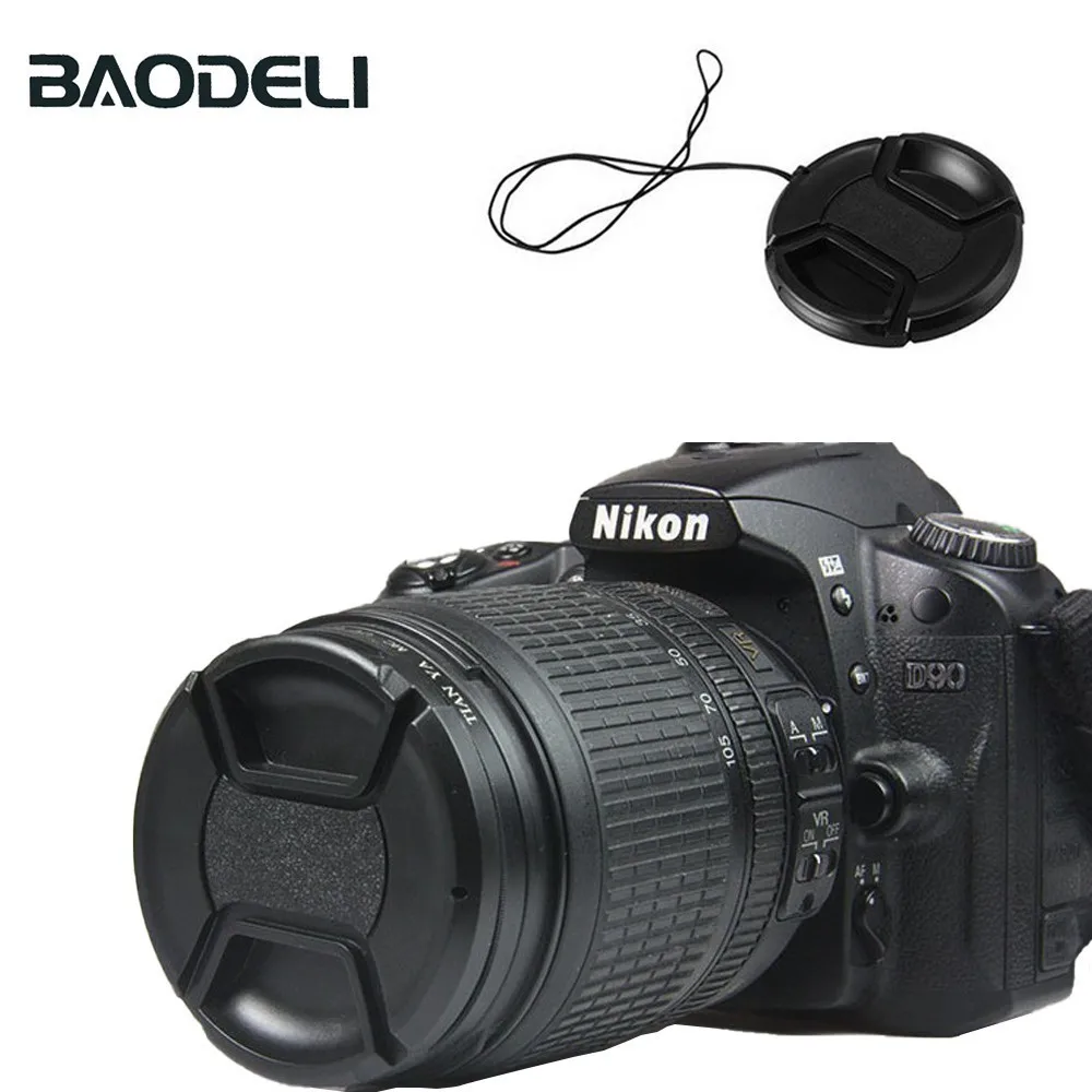 

BAODELI Camera Cover Lens Cap For Canon 77d Nikon D 3400 5100 5600 Sony A6000 Rx100 Accessories, Black