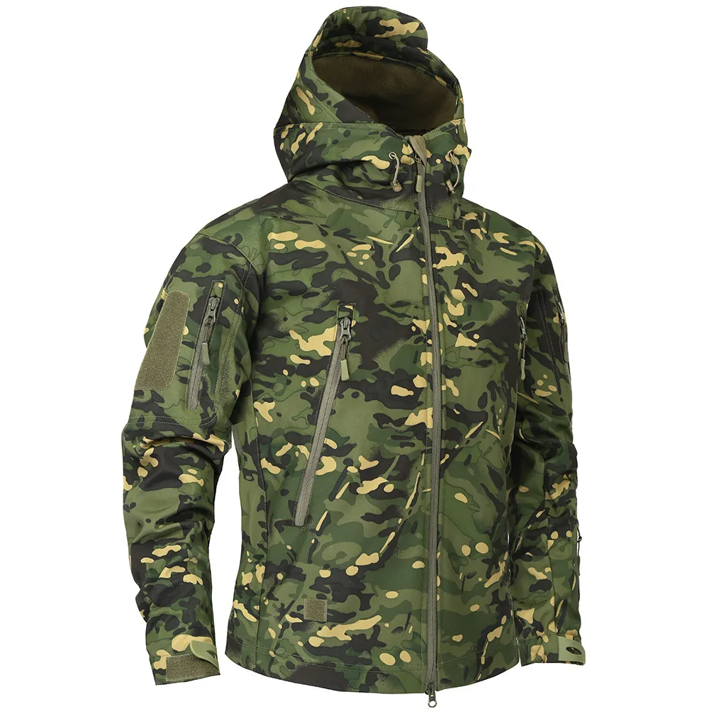 

JACKETOWN Autumn Men's Military Camouflage Fleece Jacket Army Tactical Clothing