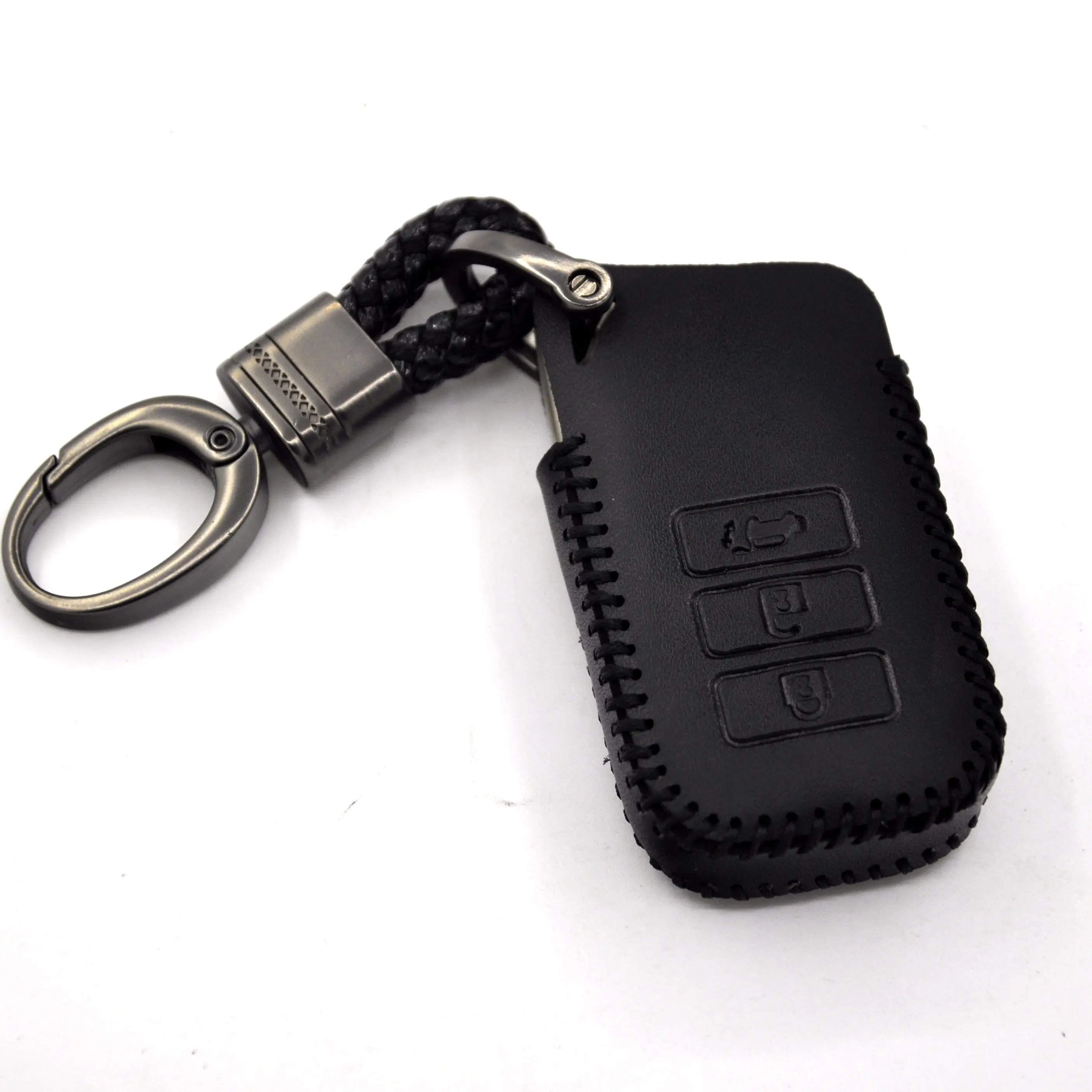 

Genuine Leather Remote Control Car Keychain Key Cover Case For Lexus RX270 NX200 2 3 4 Button, Black