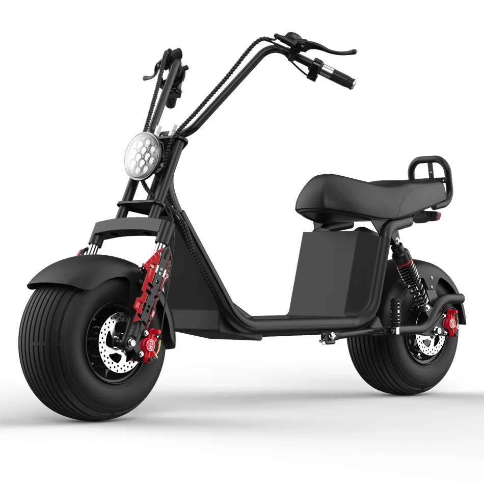 

[EU Stock]2000W High Power 10 Inch Fat Tire Electric Scooter with Very Good Waterproof Citycoco Electric Scooter, Black and customizek