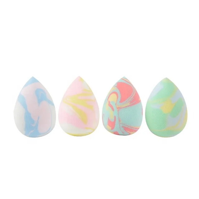 

New Design 3 Colors Makeup Sponge Rainbow Drop Shape Makeup Blender, As pictures