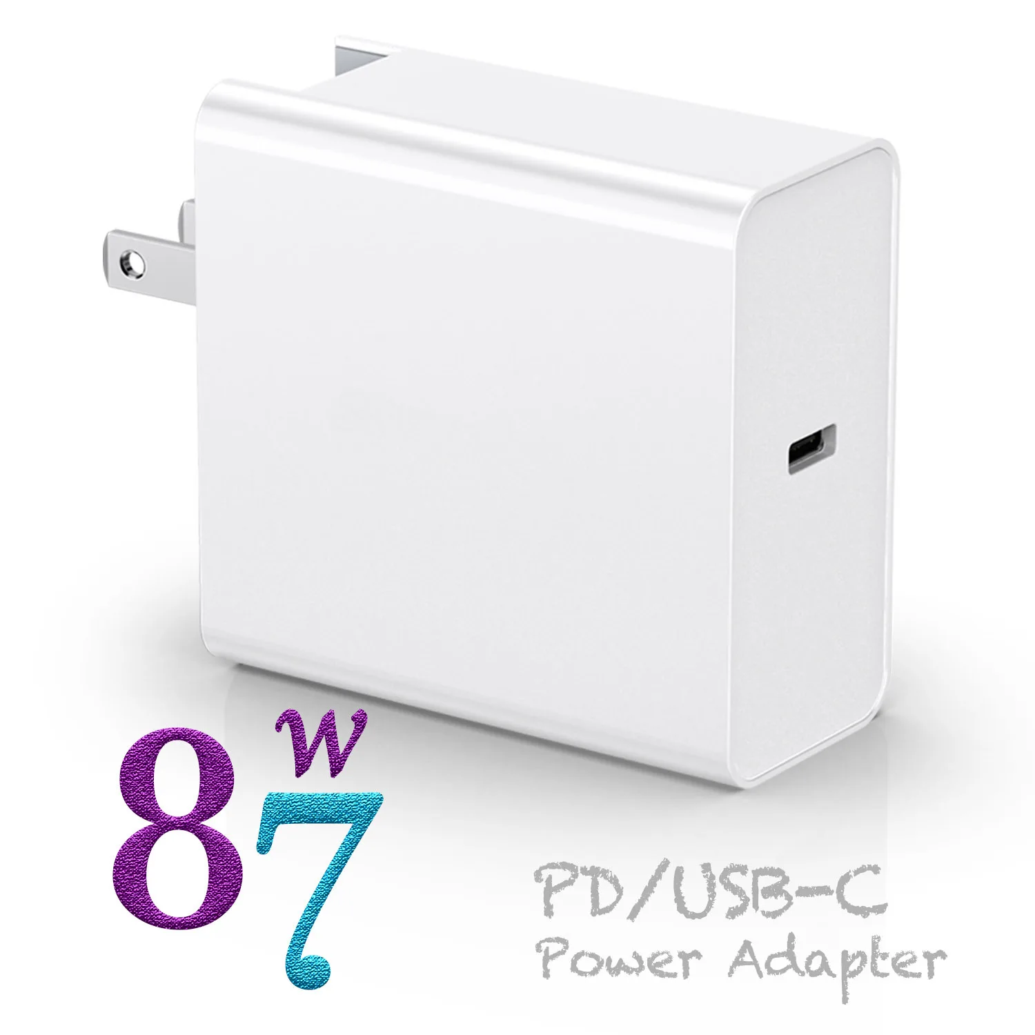 

EU US UK AU plug 87w type c PD 3.0 quick charging usb c mac book pro i phone charger, Black