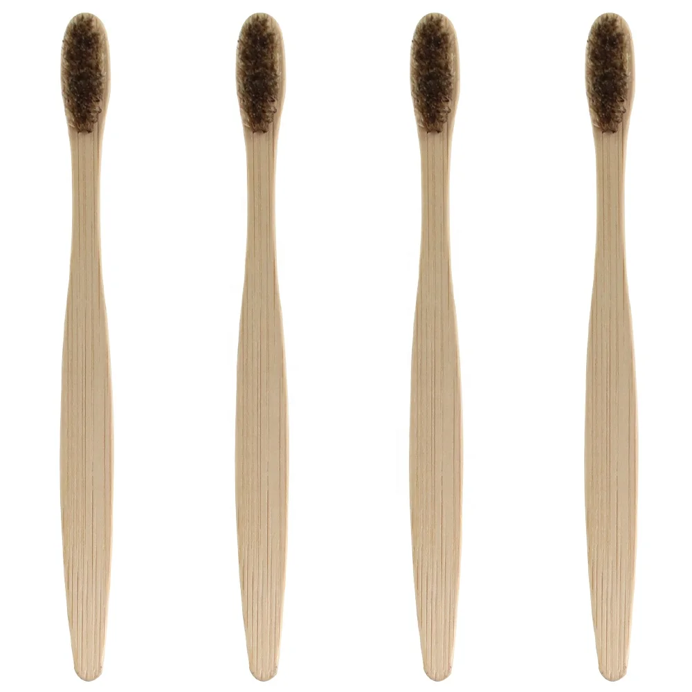 

Wholesale 100 % Healthy Eco Organic Charcoal Boar Bristle Flat bamboo toothbrush with BPA free