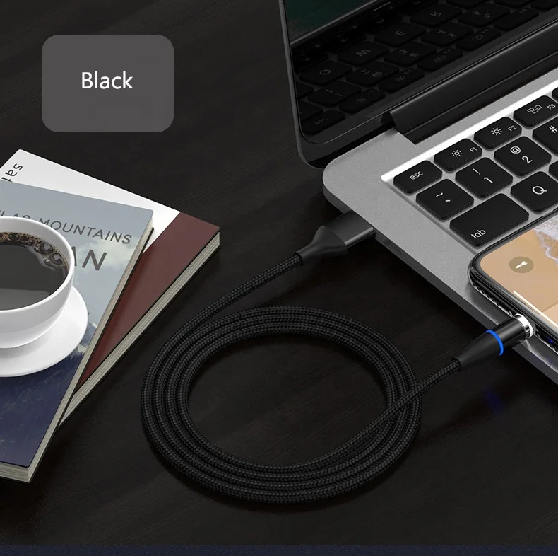 
3 in 1Magnet Fast Charger Data USB 3a Magnetic Charging Cable for Micro usb Type-C 