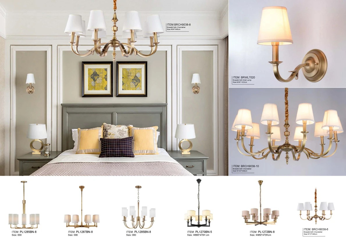 European Design Living Room Hotel Light Arm Brass Classic Wall Lamp