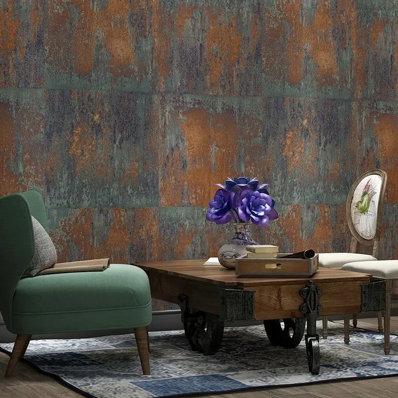 

Vintage Industrial Loft Iron Sheet Rust 2022 Interior Design Wallpapers Bar Shop Decor Restaurant Vinyl Wall Paper Roll