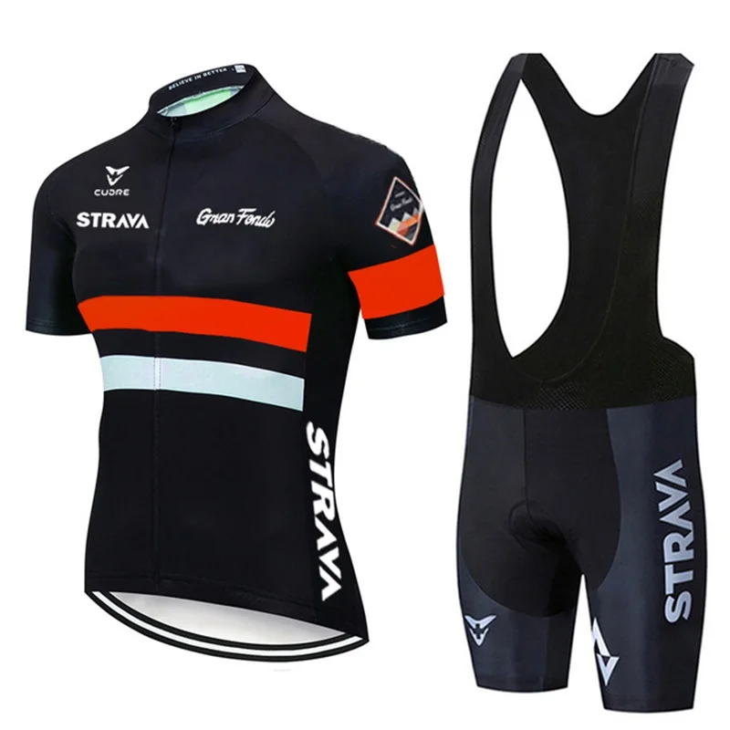 

2021 Team STRAVA Cycling Jerseys Bike Wear clothes Quick-Dry bib gel Sets Clothing Ropa Ciclismo uniformes Maillot Sport Wear