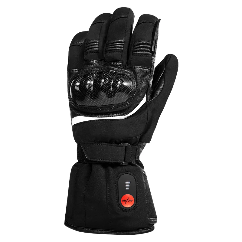 

Leather Heated Motorcycle Gloves Winter Warm Motorcycle Gloves, Black or custom