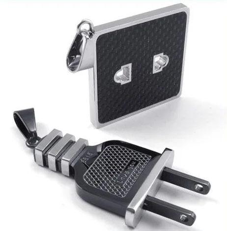 

Hip Hop Making Jewelry Diy Accessories Custom Necklace Plug Socket Stainless Steel Pendant