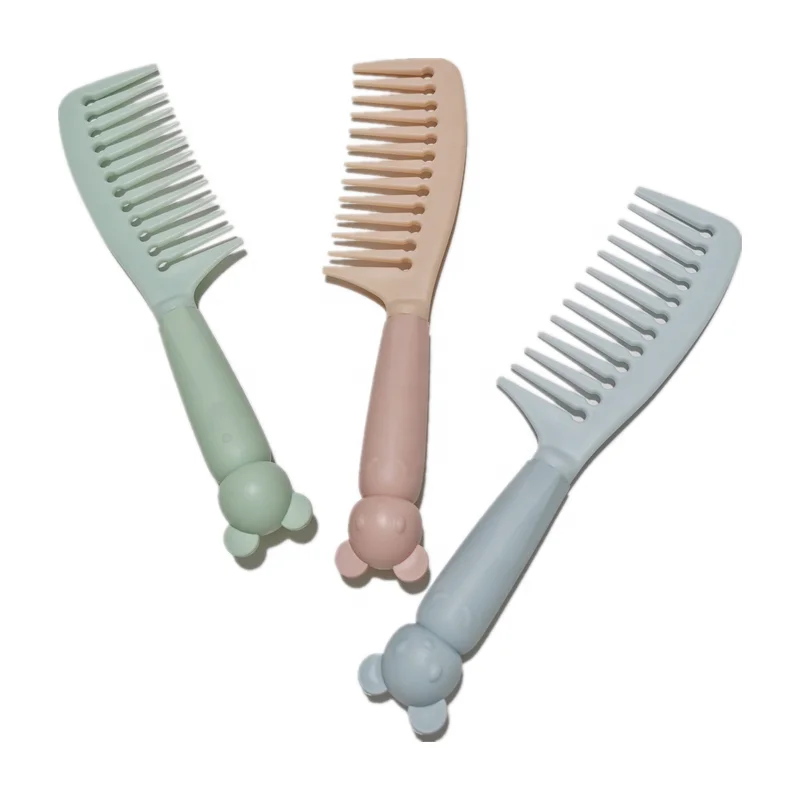 

Factory Price Special-shaped Panda Hairdressing Comb Anti static Cosmetic Tools Plastic Comb Private Label Wide Tooth Hair Comb, Customized color
