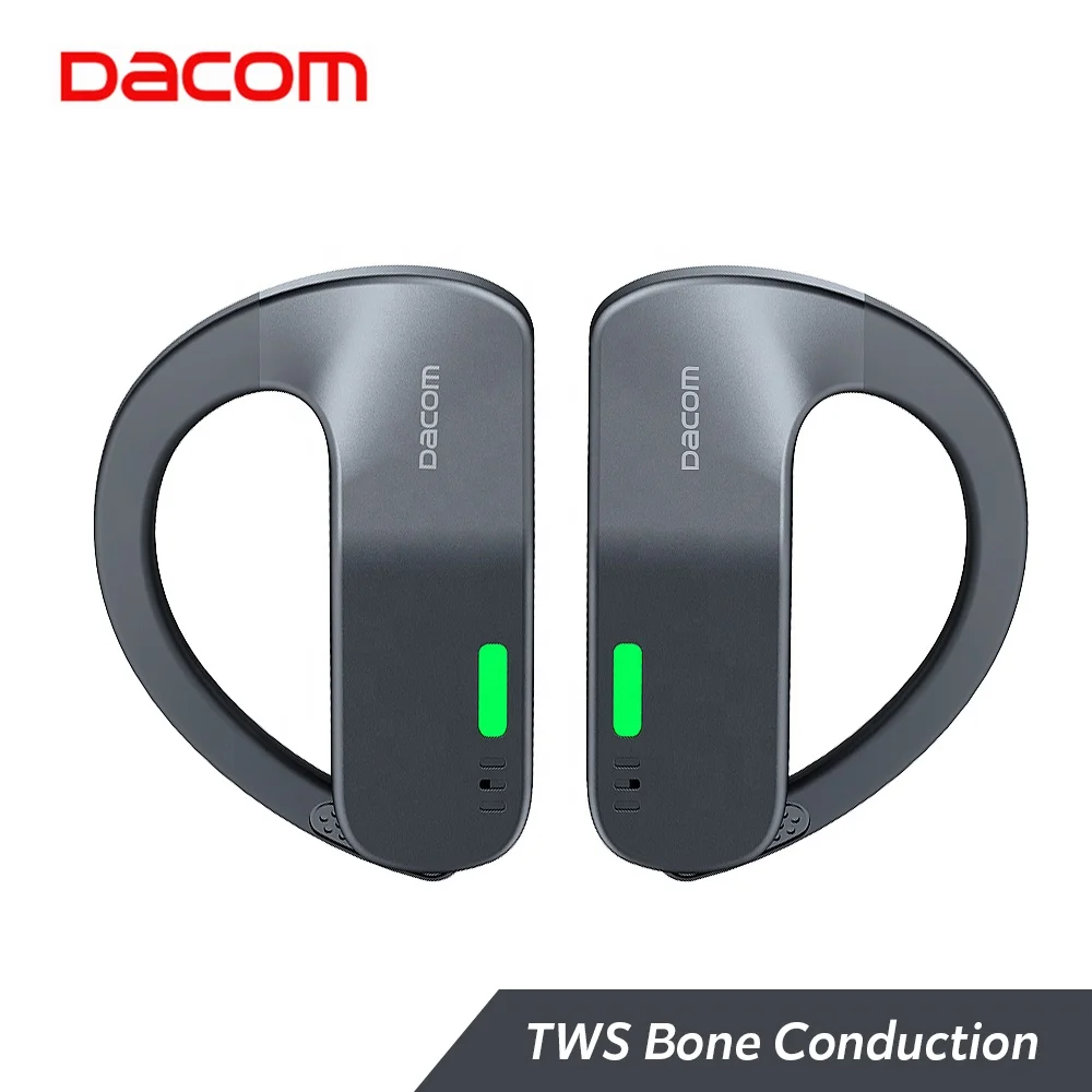 

Waterproof Bone Conduction TWS Earphones, Touch Control with Green Neon Light Alert, IPX5 Open-Ear Sport Headset for Running