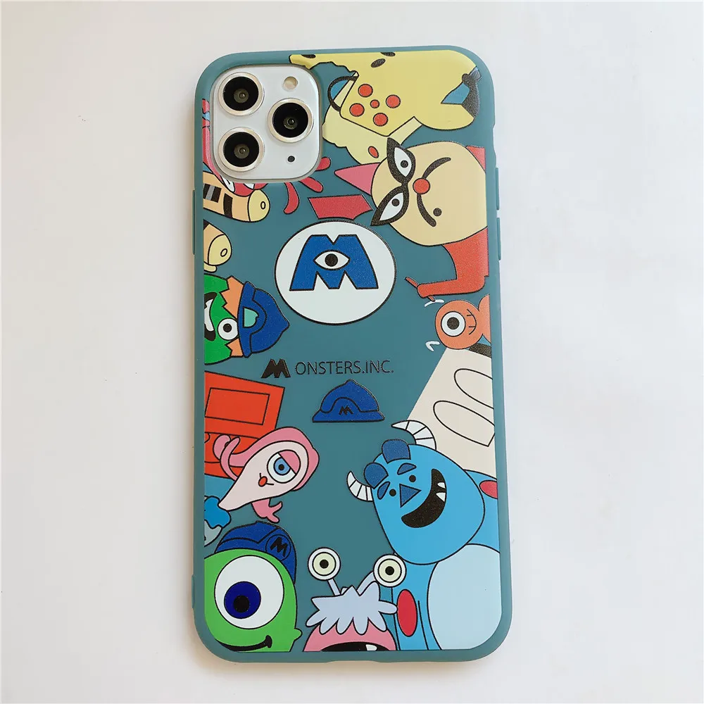 

For iphone 6 7 8 plus X XS XR 11 PRO Max Soft TPU Cartoon Monster phone case big eye Protective Fully cover silicone shell cases, As picture