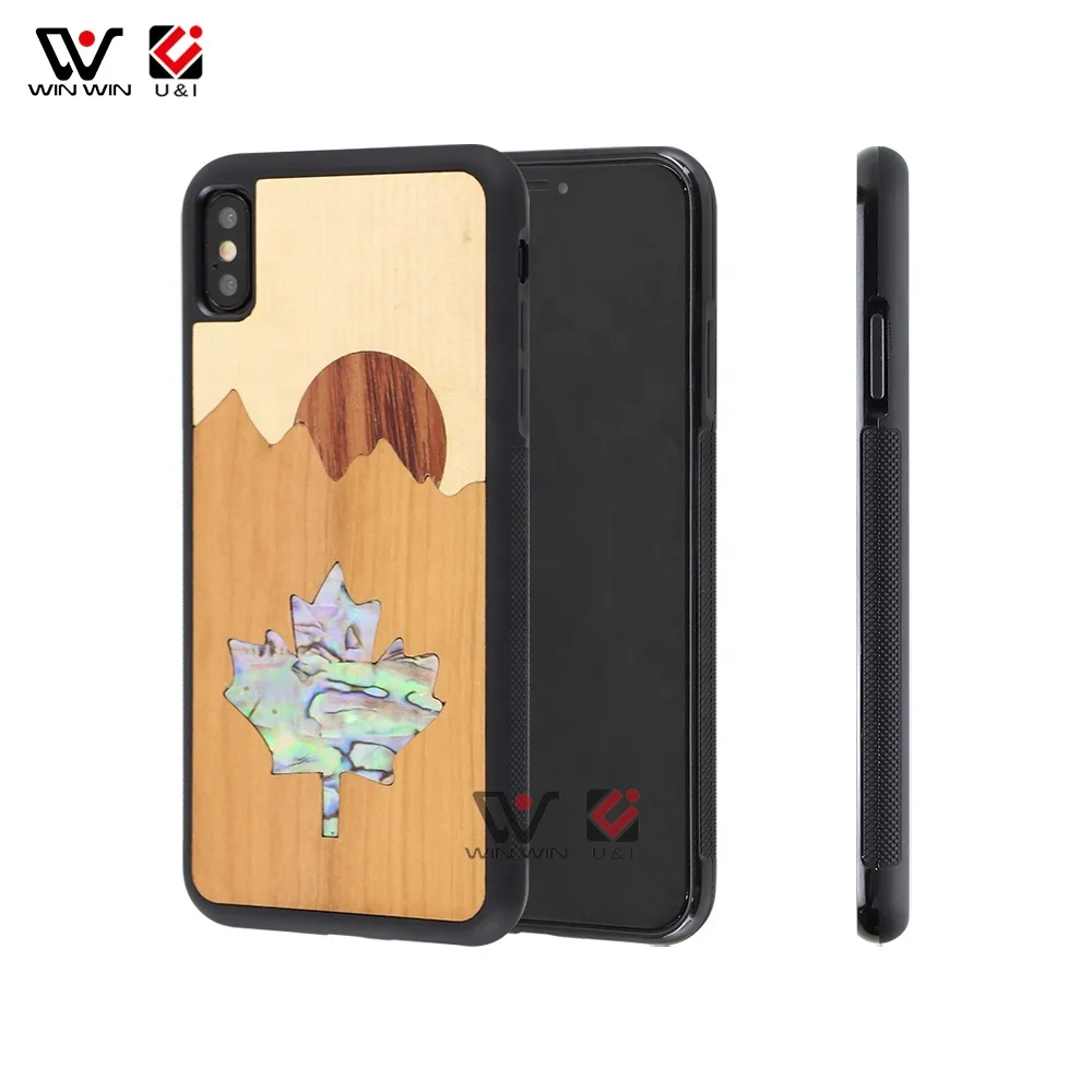 

Newest Design Eco-Friendly Handmade Wood TPU Cell Phone Accessory Seashell Phone Case