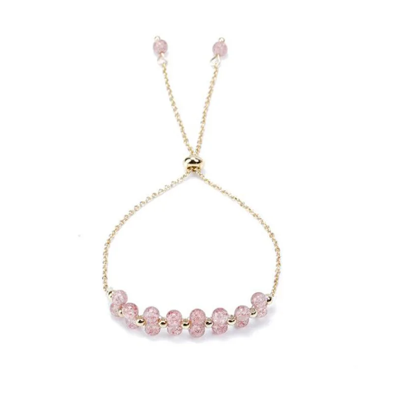 

2021 Hot Sale Design Real Gold Plating Natural Stone Bracelet Pink Adjustable Pink Tiger Eye Bracelet