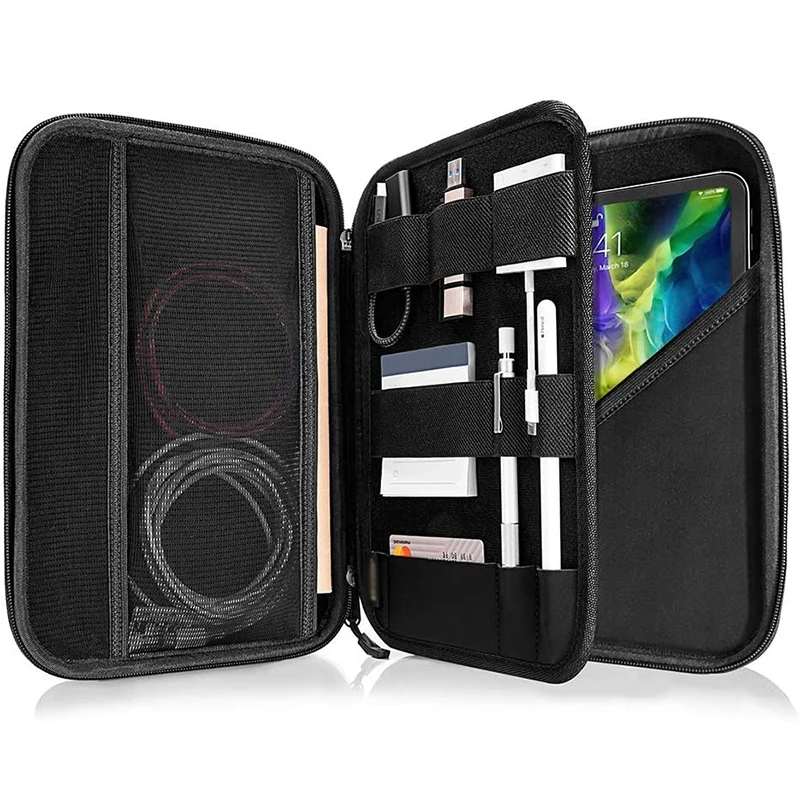 

Hard EVA Portfolio Case for 2020 iPad Pro 11-inch for iPad Pencil, Cable, A5 Note, Business Storage Padfolio with Tablet Sleeve, Customized color