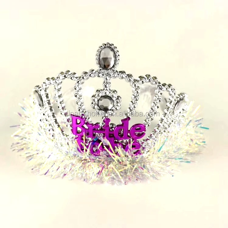 Wedding Bride To Be Crown Tiara Veil Bachelorette Girls Night Hen Party