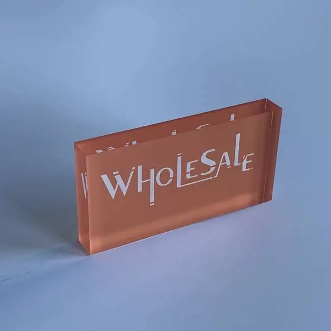 Free Standing Acrylic Signage Block Nameplate Custom Acrylic Display