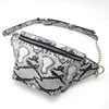 Metal Chain and PU Leather Strap Adjustable Python Snake Print Waist Bag Fanny Pack