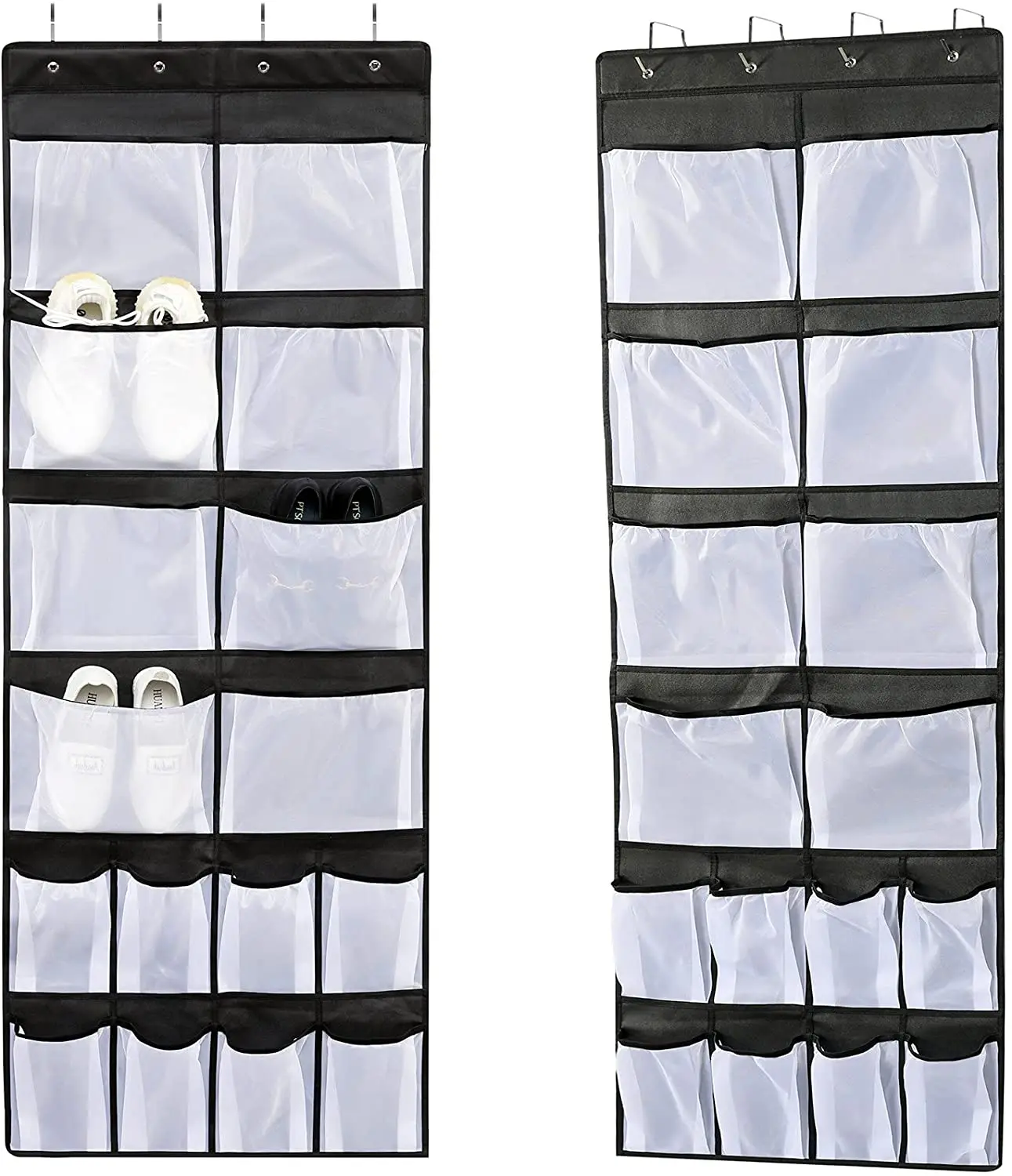 

400762 Space-saving Large Pockets Hanging Over The Door Storage Bag Shoe Organizer, Black