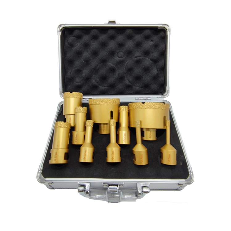 

DEYI 6-68MM OEM Vacuum brazed Aluminum box packaging porcelain tile diamond core drilling hole bit sets