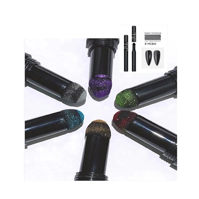 

Mirror Glitter Powder Pen Powder Chameleon Pen 25 Colors Nail Mirror Chrome Nail Art Powder Pen