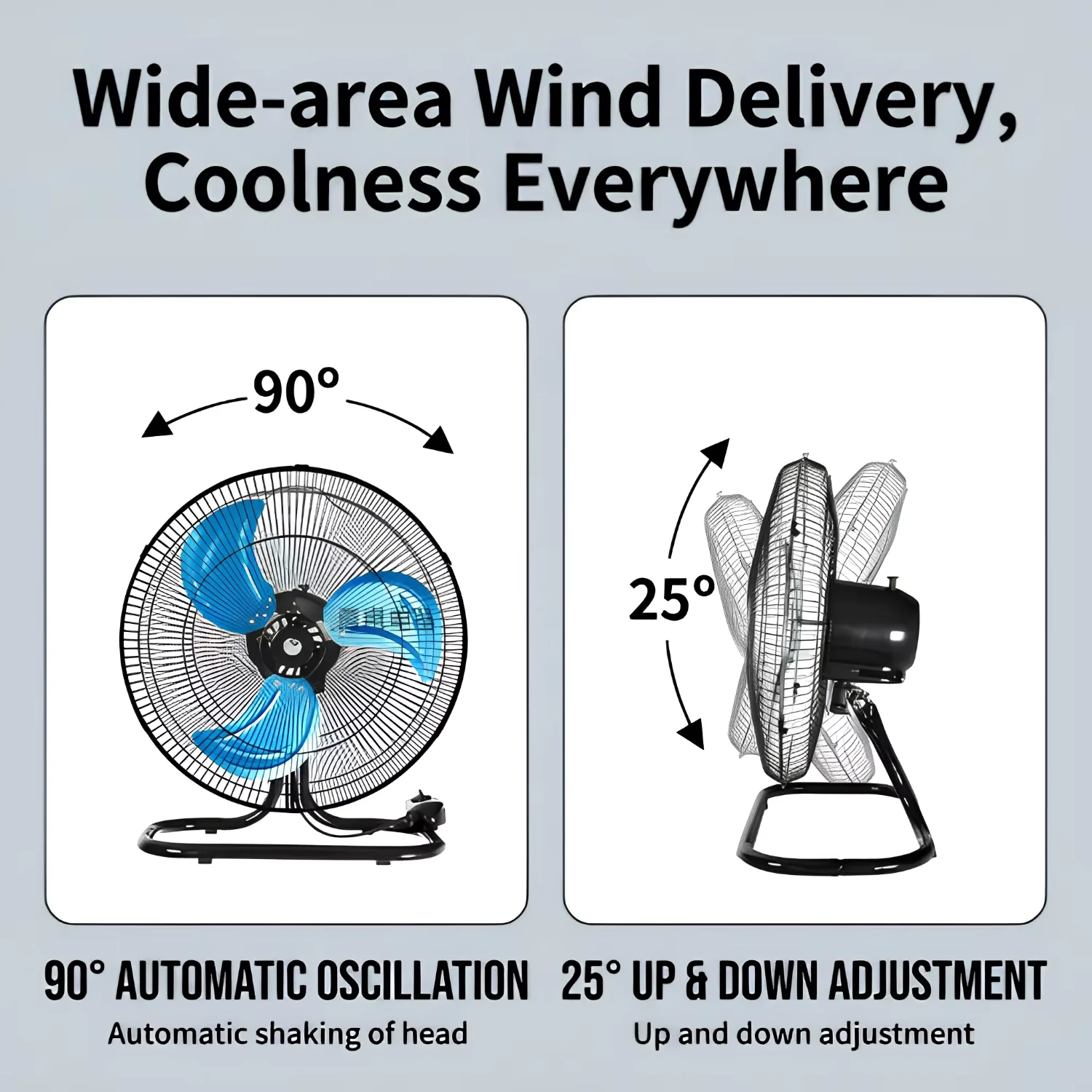 Mechanical Floor Fan, 18-inch, 3-in-1, Aluminum - detail 4