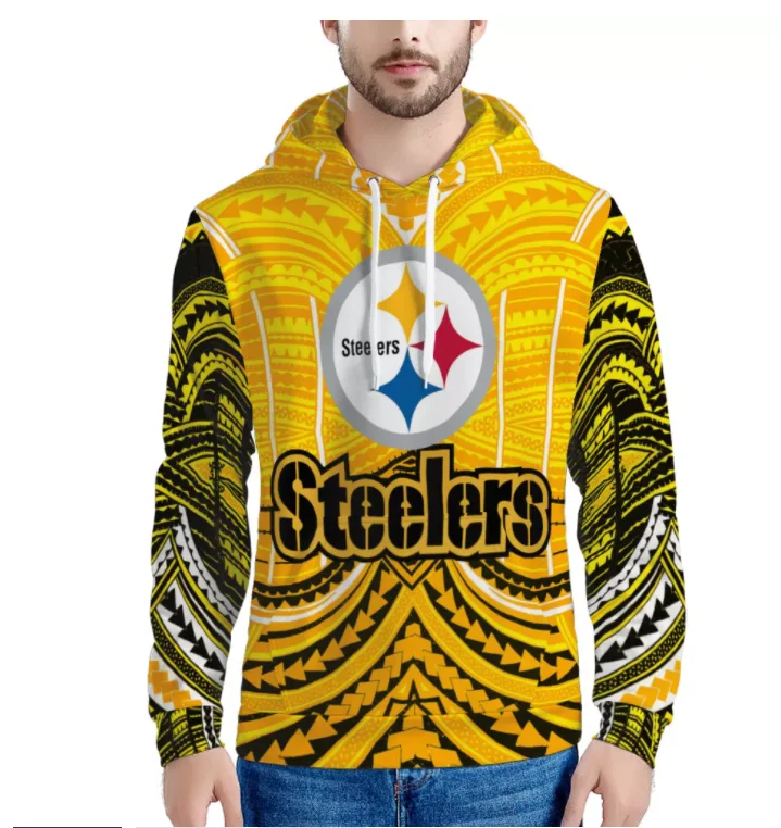 

NFLE Yellow low price Hoodies for men Polynesian Style American football team Long Sleeve Leisure Sweatshirt Top Factory Outlet, Customized colors