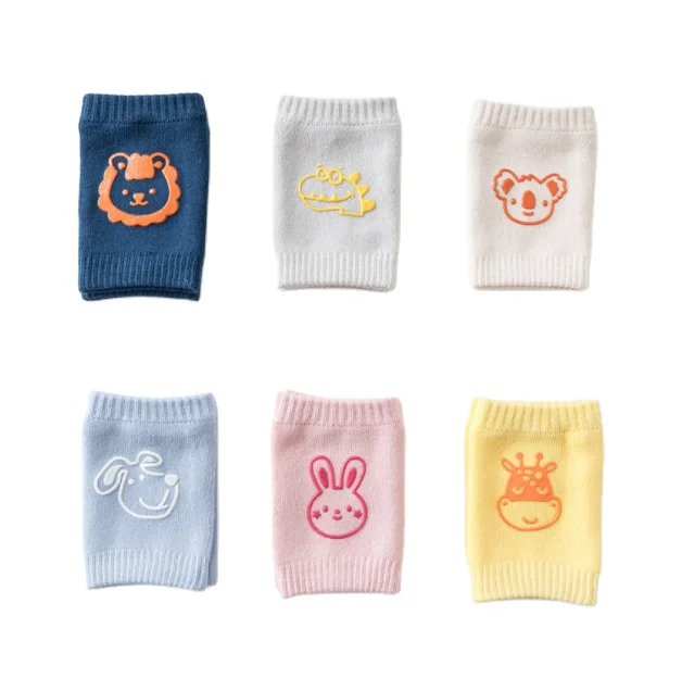 

Wholesale Colorful Cute Anti Slip New Born Infant Terry Cartoon Crawling Knee pads