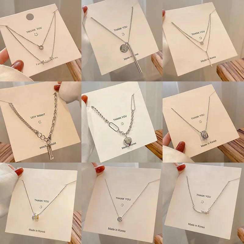

PUSHI wholesale high quality necklaces accessories jewelry bulk pendant fashion diy stainless steel gold necklace for women