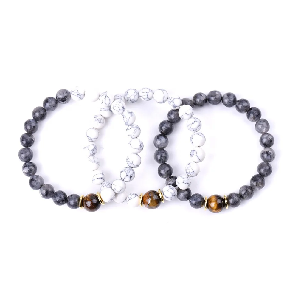 

10mm tiger eye yoga yin and yang tai chi white pine stone bead bracelet ready to ship 8mm natural stone jewelry bead bracelet, Natural color