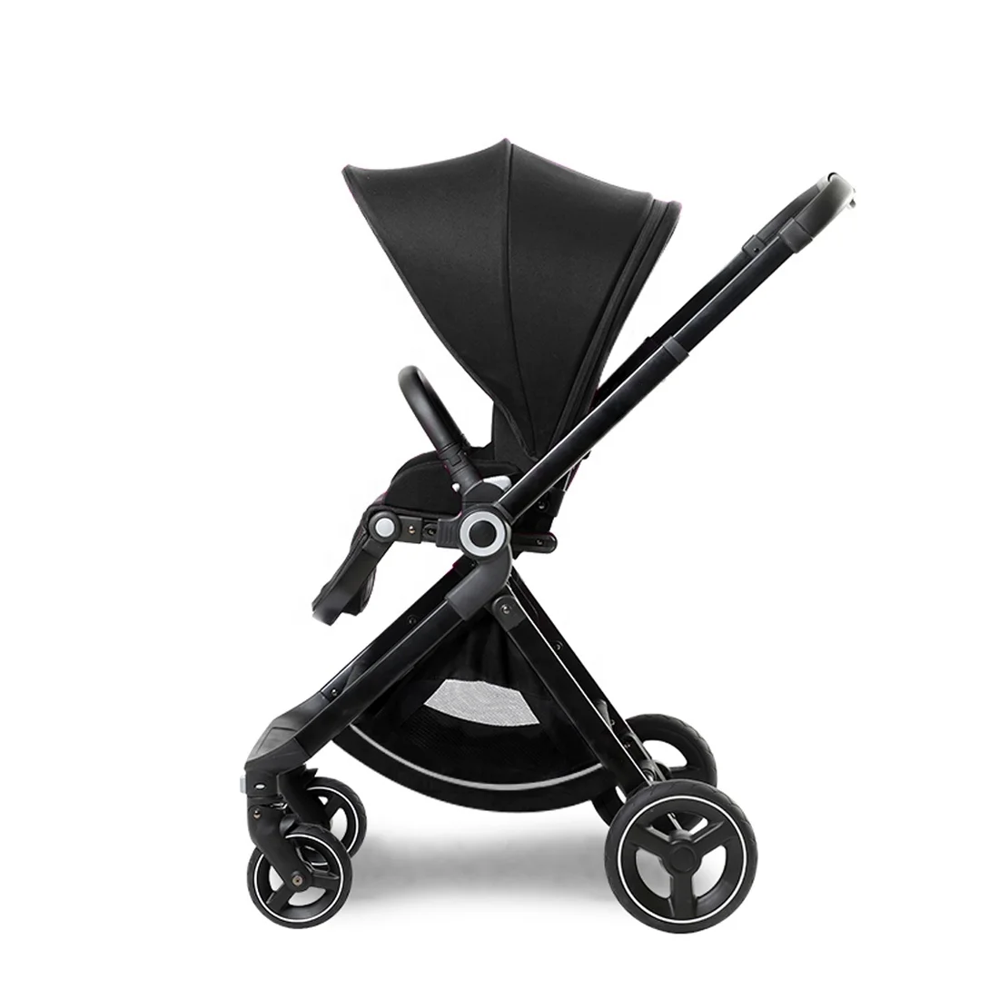 

2022 Wholesale With Carrier Lumbar Support Baby Stroller Weight Small Folding Carry Carriage High Quality Baby Pram, Gray