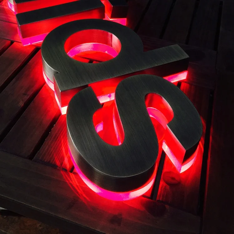 
Single alphabet imitated wood stainless steel front lit sign boards for restaurant 