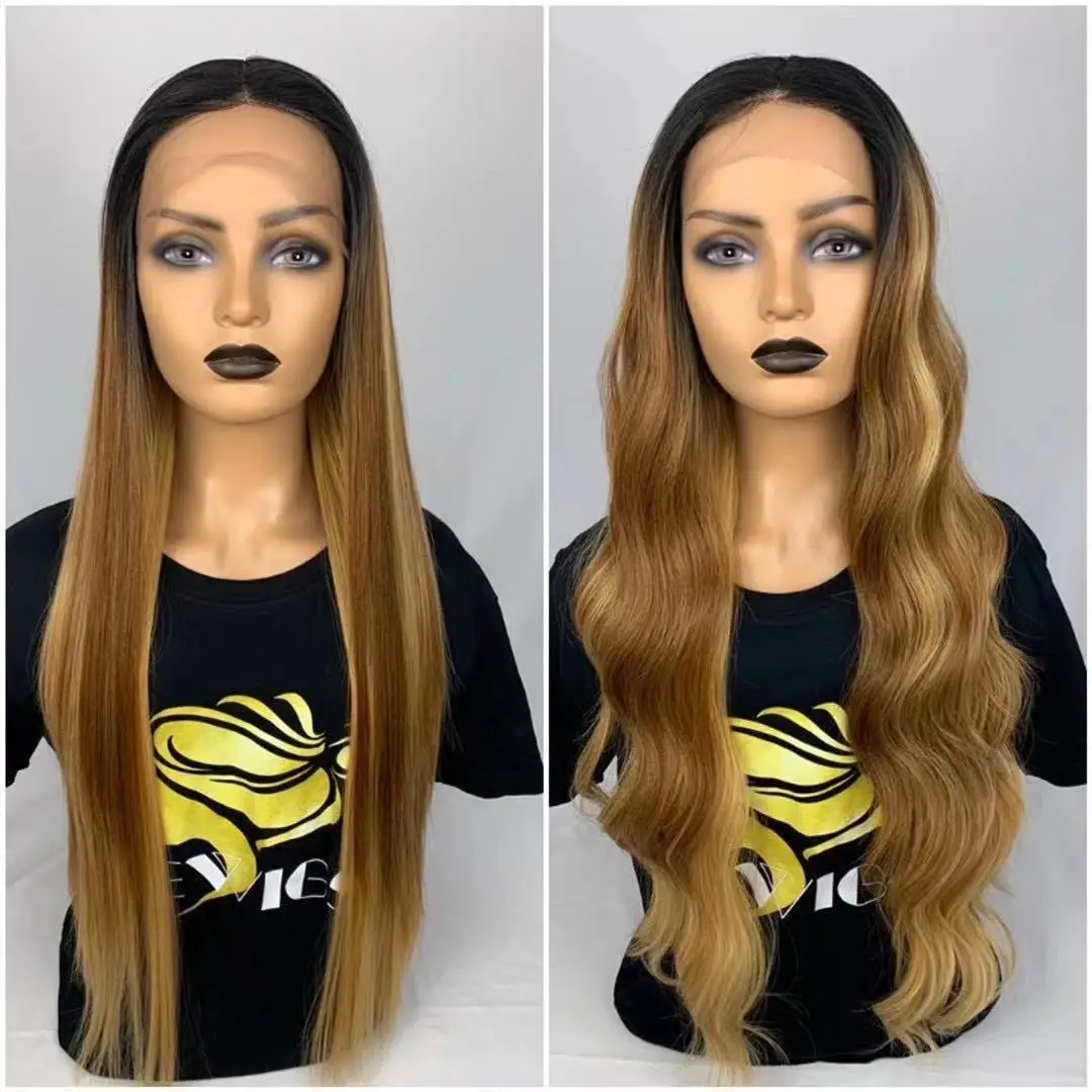 

Curly Cheap Frontal Virgin Full Lace High Quality Japanese Futura Fiber Synthetic Hair Wigs with Highlights for Women