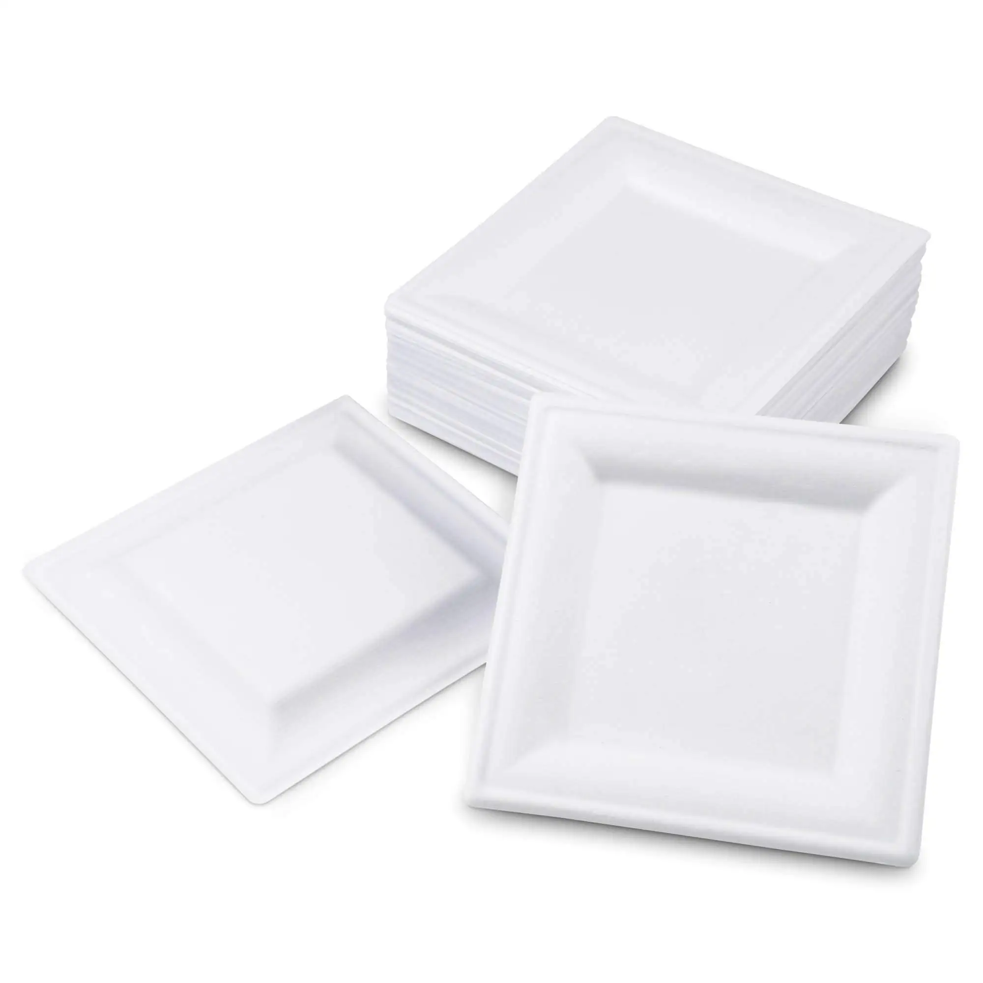 

100% Compostable Disposable Biodegradable Sugarcane Bagasse Compartment Plate, White color