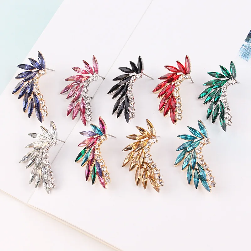 

wing shaped alloy fashion cheap resin acrylic big stud women earrings 2021