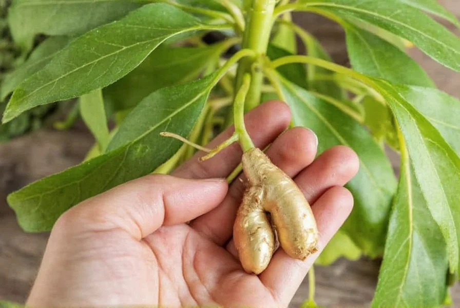Close-up view of fresh ginger root showing multiple eye buds ready for planting