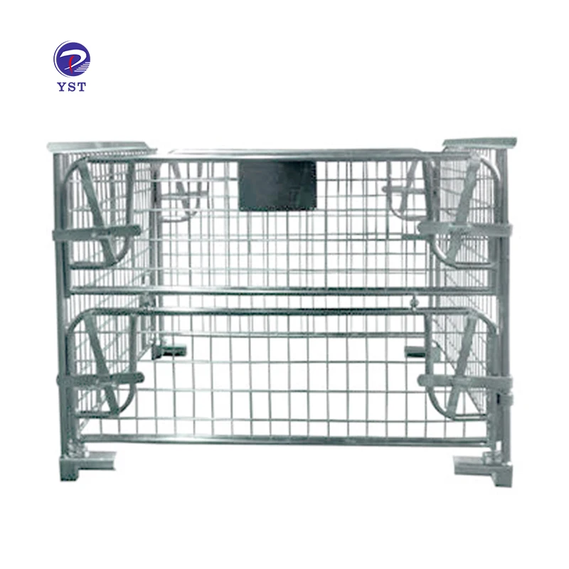 

Customizable material handling storage foldable steel wire mesh metal cage pallet