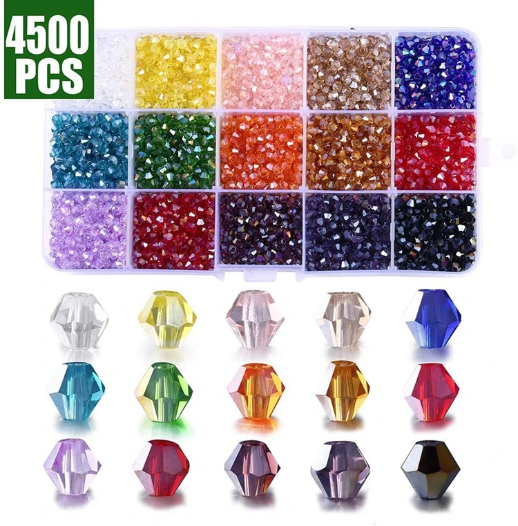 

Rainbow crystal Brilliant Colorful Bulk Faceted Bicone  Beaded Crystal Beads For Jewelry Making