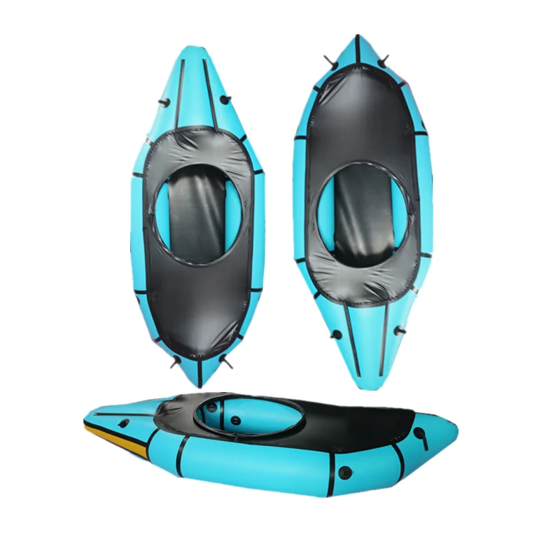 

2021 new packraft made by tpu and portable fold single inflatable kayak, All the customized pvc color