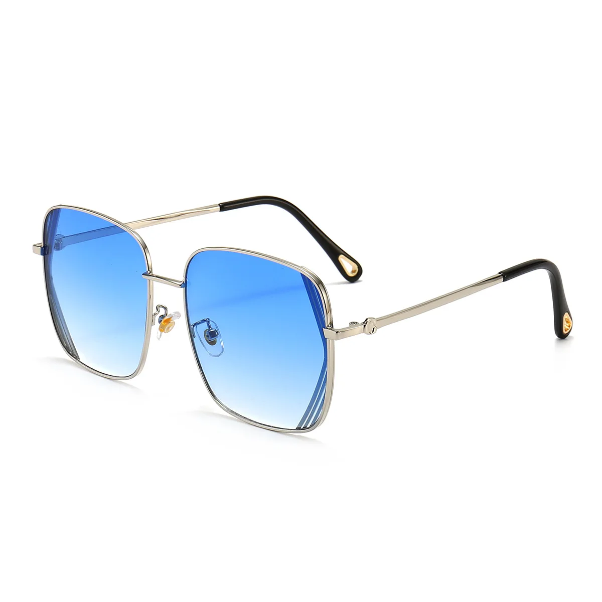 

MJ-0353 The New Female Fashionable Ins Uv Protection Square Metal Frame Big Frame Sunglasses