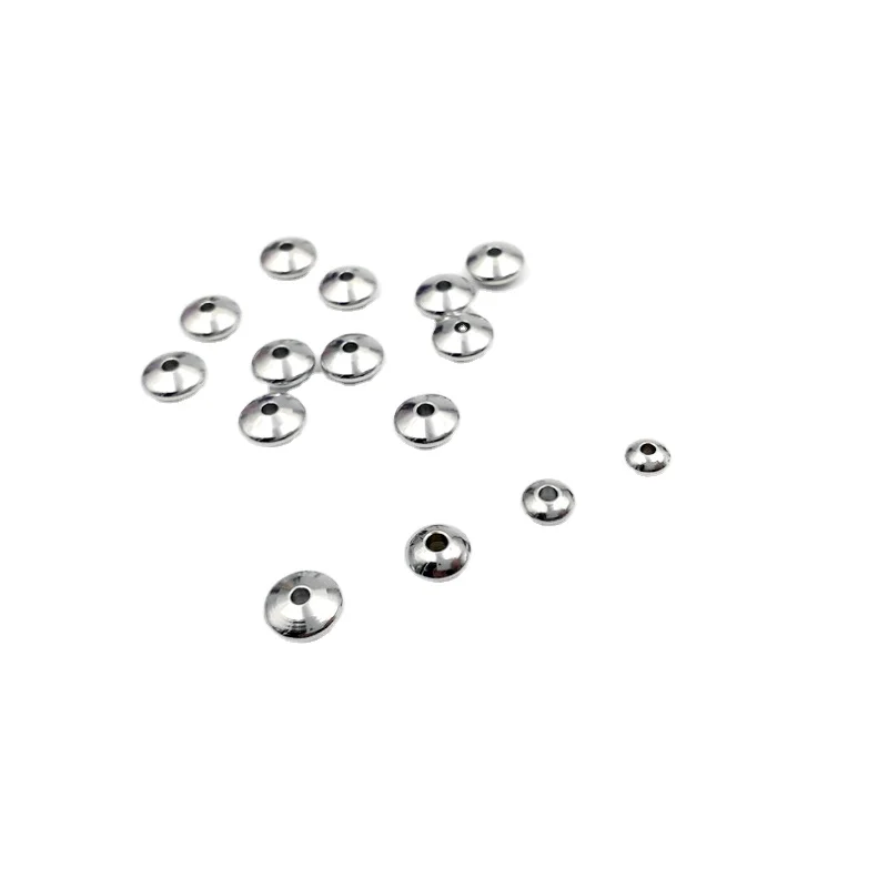 

Hobbyworker 50pcs/lot  Stainless Steel Spacer Charm Necklace Bracelet European Beads for DIY Jewelry Making Accessories, Picture