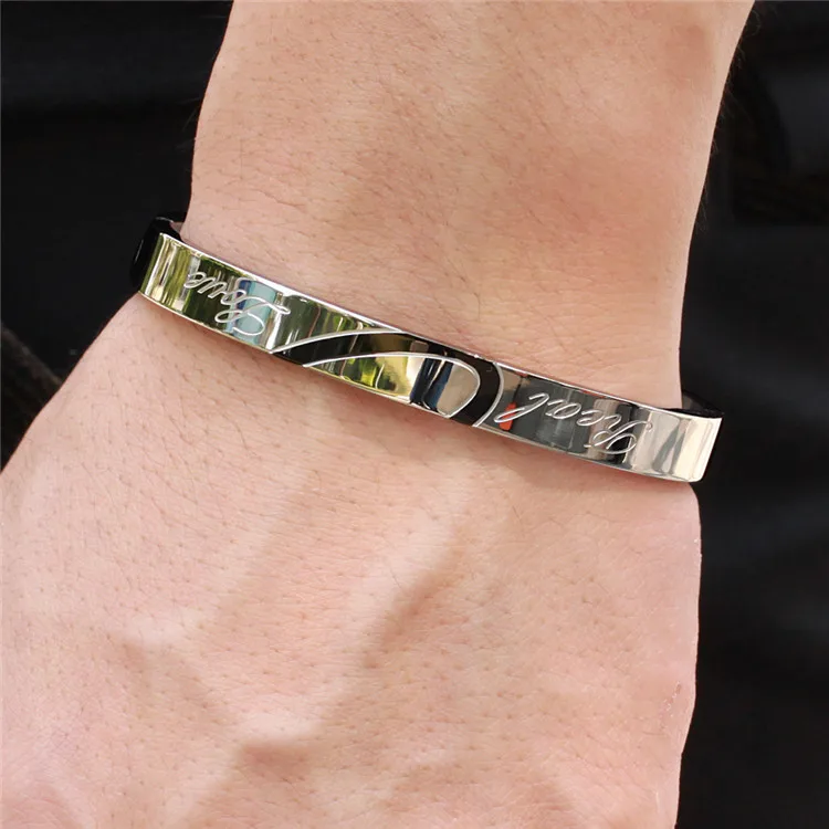 

Korean version of jewelry wholesale new fashion jewelry jewelry splicing love titanium steel couple bracelet, Picture shows