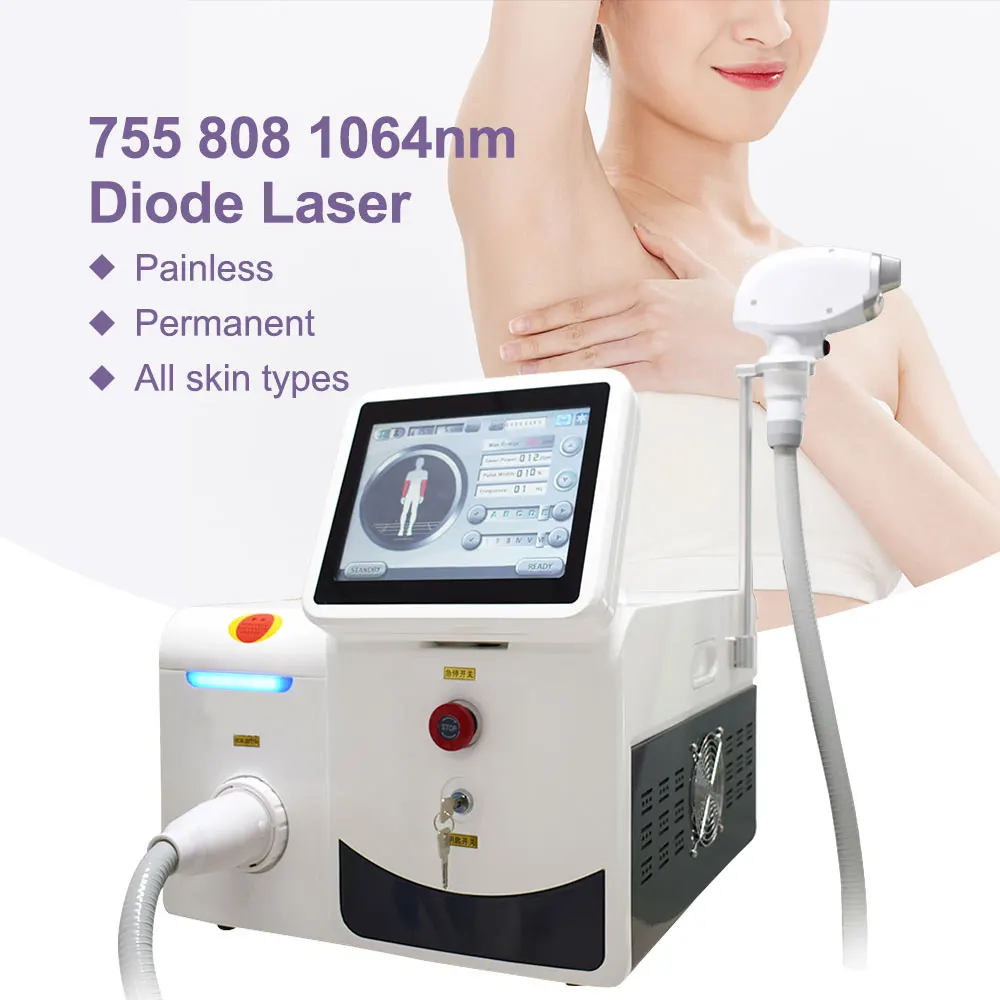 

Beauty equipment 755nm 808nm 1064nm 3 wavelength diode laser hair removal machine price