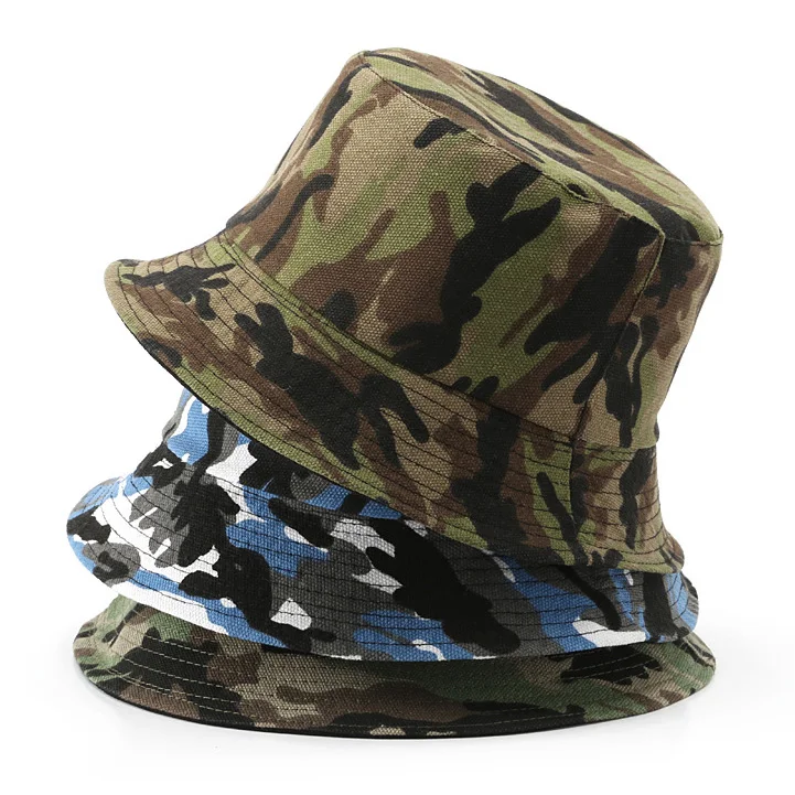 

INSTOCK wholesale custom logo print camo camouflage green bucket hat fishing hats chapeau de pecheur seau polyest bob chapeaux, Many
